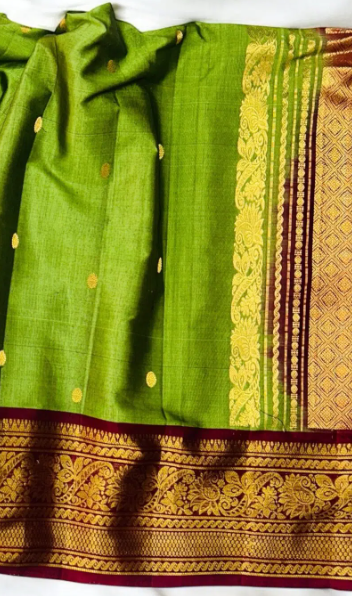 Gadwal Saree Pista Green